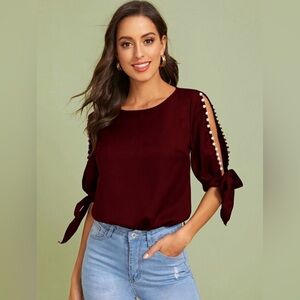 Shein Medium Red Wine Blouse